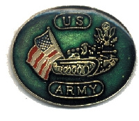 pin 573 US Army with Tank and American Flag